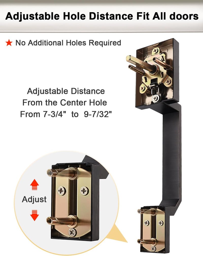 Tinewa Oil Rubbed Bronze Square Front Door Handle with Classic Door Lever and Single Cylinder Deadbolt, Upgrated Exterior Entry Door Lock, Reversible for Left & Right Handed 1 Pack - Image 5